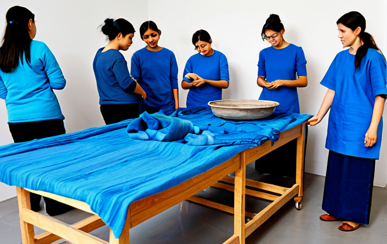 이탈리아의 친환경 의류 생산 사례 - Artisan Upcycling Denim in a Workshop**

"A skilled artisan in a bright, naturally lit workshop, upc...