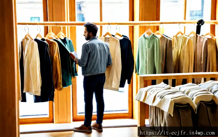 Home 13 친환경 의류 브랜드의 성공 사례 - Photorealistic sustainable Italian clothing boutique success scene, stylish diverse adult shoppers b...